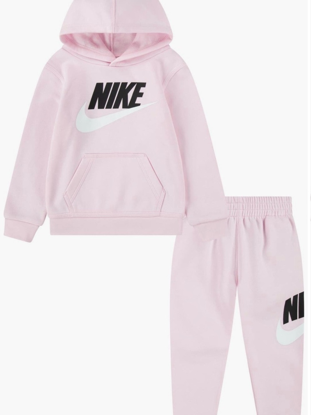 NEW Nike Light Pink Hoodie & Joggers Set with Black Logo SIZE 3T